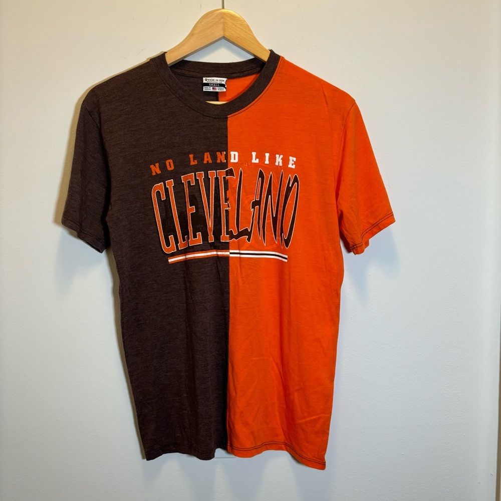 Cleveland Browns NFL Football T-Shirt Tee  Brown & Orange Size S